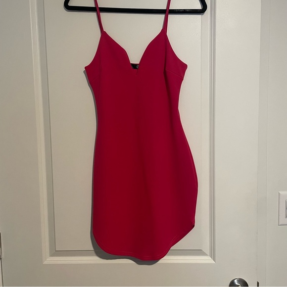 Missguided Hot Pink Dress Maxi Dress Dressing Gown Missguided HOT Cowl Neck Hot  Pink Satin